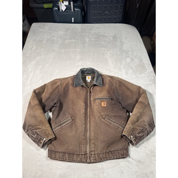 Carhartt Other - Vintage Carhartt J97 DKB Detroit Jacket Size Medium Brown Faded Distressed Lined